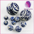 2015 whole sale artificial for DIY jewelry making Bead porcelain blue and white 10pcs per bag